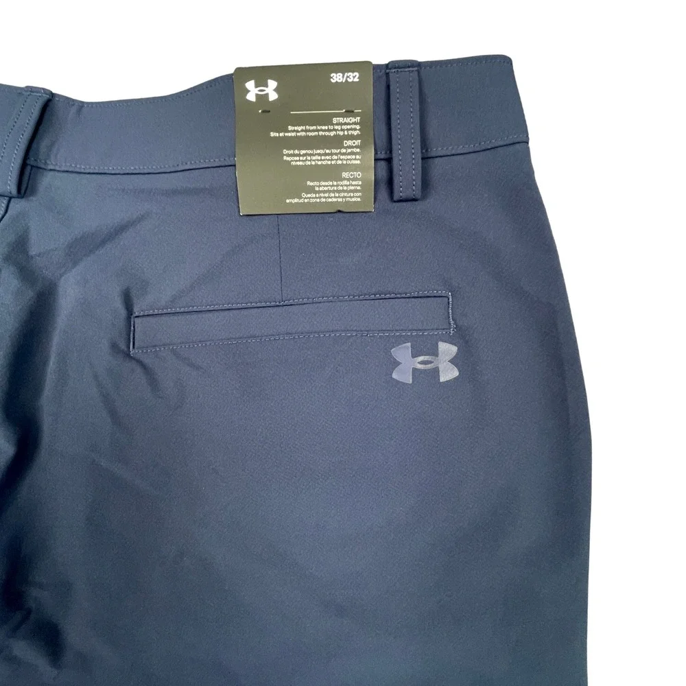 NWT Under Armour 38x32 Matchplay Performance Golf Pants Navy Blue Straight Leg